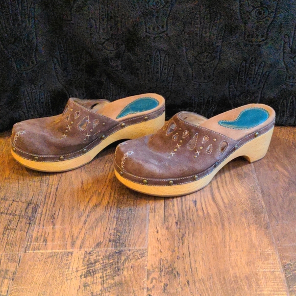 Clarks Indigo Wooden Clogs - Picture 3 of 6